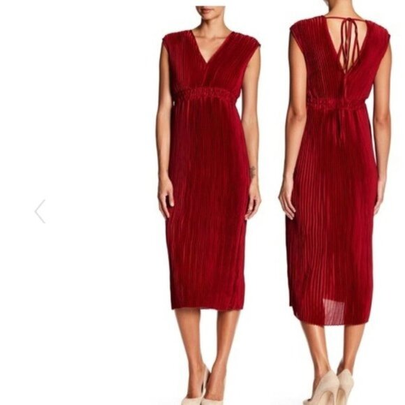 Red Chiffon Midi Dress - Romeo & Juliet - Picture 6 of 8